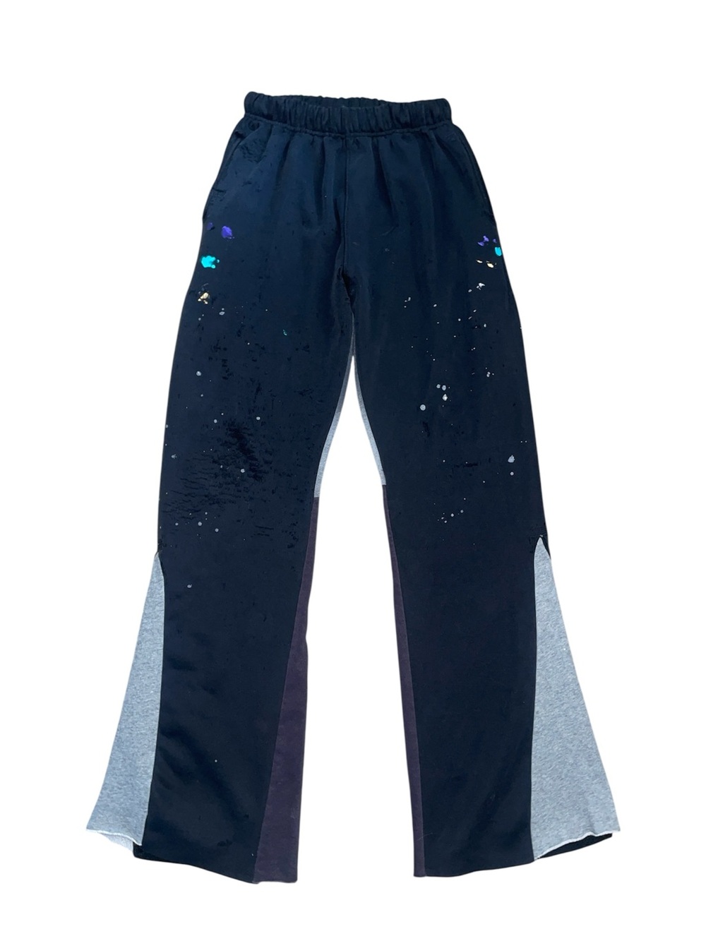 Mnml black distressed flared sweatpants